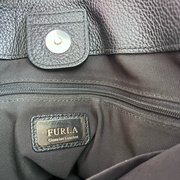 FURLA EUC Black Pebble Leather Bag - Picture 9 of 11